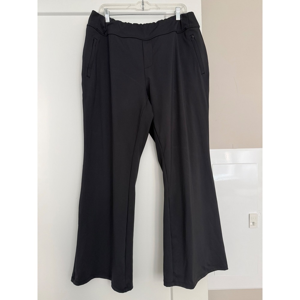 Halara Black Wide Leg High Waisted Yoga Pants Side Pocket Athleisure XL 1105829